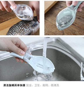 Fish Skin Brush Fast Remove Fish Scale Scraper Planer Tool Fish Scaler Fishing Knife Cleaning Tools Kitchen Cooking Accessorie