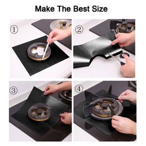 4pcs/lot Kitchen Accessories Utensils Stove Protector Cover Liner Non-Stick Gas Hob liner Creative Kitchen Gadget Goods Supplies