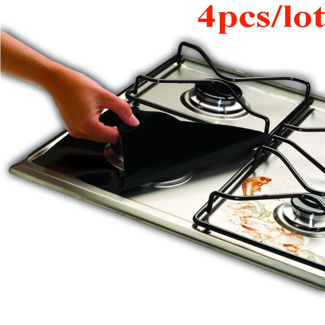 4pcs/lot Kitchen Accessories Utensils Stove Protector Cover Liner Non-Stick Gas Hob liner Creative Kitchen Gadget Goods Supplies