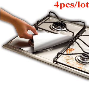 4pcs/lot Kitchen Accessories Utensils Stove Protector Cover Liner Non-Stick Gas Hob liner Creative Kitchen Gadget Goods Supplies