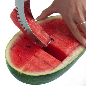 Stainless Steel Watermelon Cutter Plastic Slicer Portable Cutter Tongs Fruit Melon Tools Watermelon Cubes Kitchen Accessories