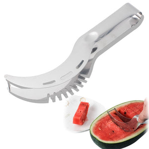 Stainless Steel Watermelon Cutter Plastic Slicer Portable Cutter Tongs Fruit Melon Tools Watermelon Cubes Kitchen Accessories